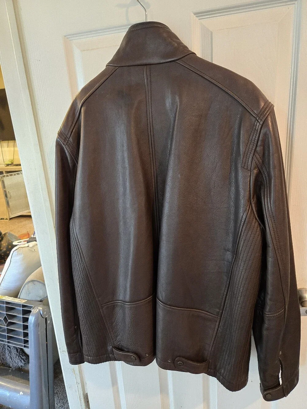 Marc New York Dark Brown Leather Bomber Jacket